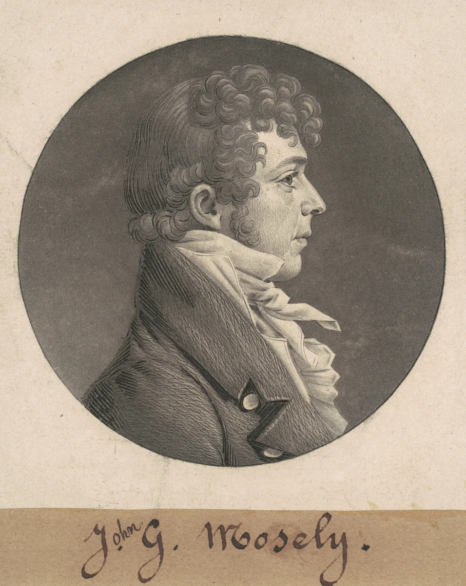 J. G. Mosely by Charles B. J. Févret de Saint-Mémin, print, 1808