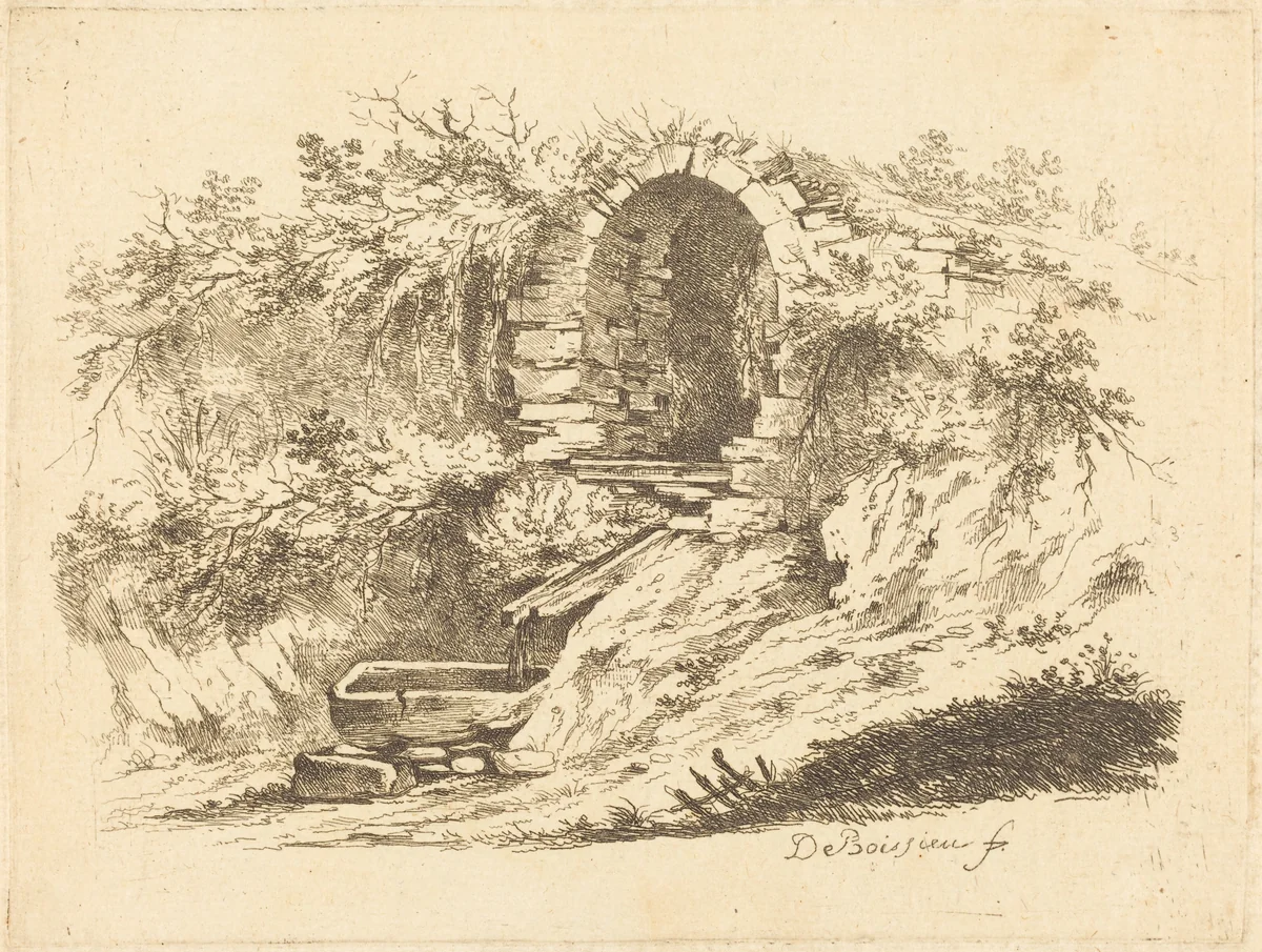 The Spring at l'Orsière by Jean Jacques de Boissieu, print, 1759
