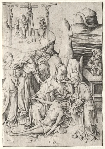 The Passion: The Lamentation by Israhel van Meckenem, print, 1475-1485
