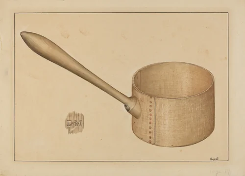 Shaker Wooden Dipper by Adelaide Dyball, index of american design, 1935-1942