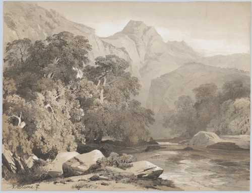 Landscape by Alexandre Calame, print, 1830-1864