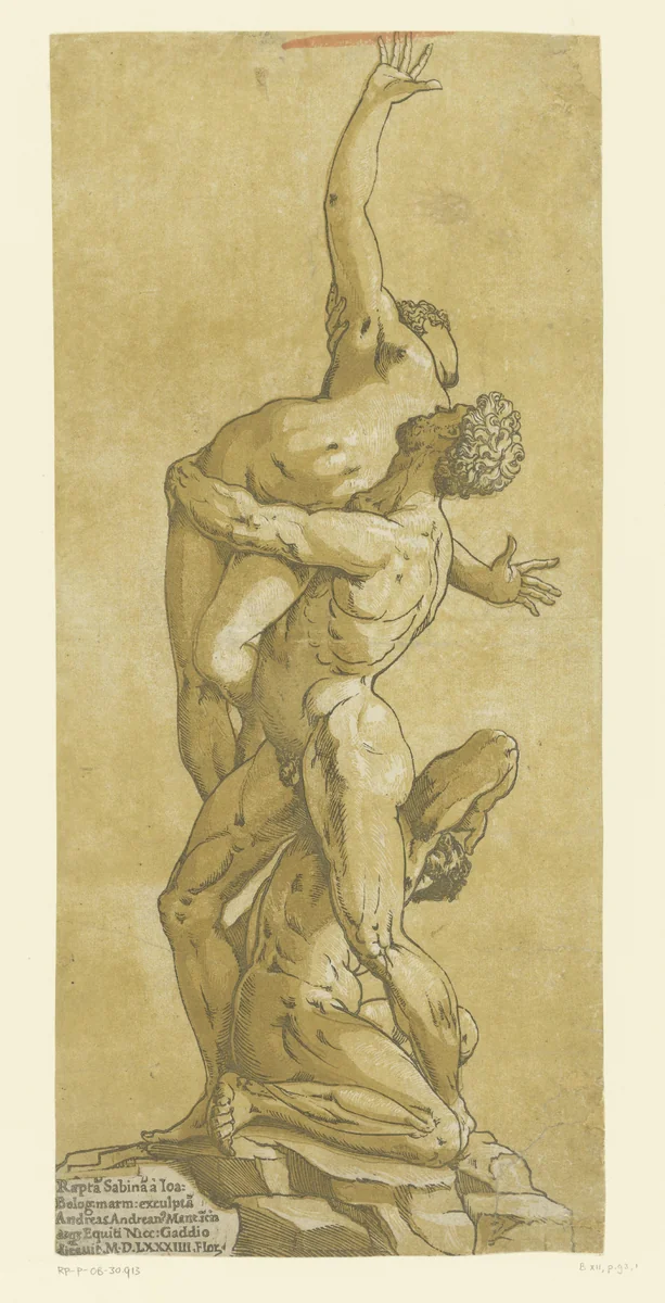 Sabijnse maagdenroof by Unknown, print, 1584