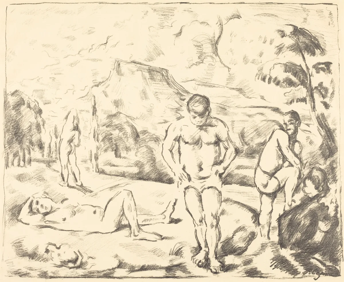 The Bathers (Large Plate) by Paul Cezanne, print, 1896-1897