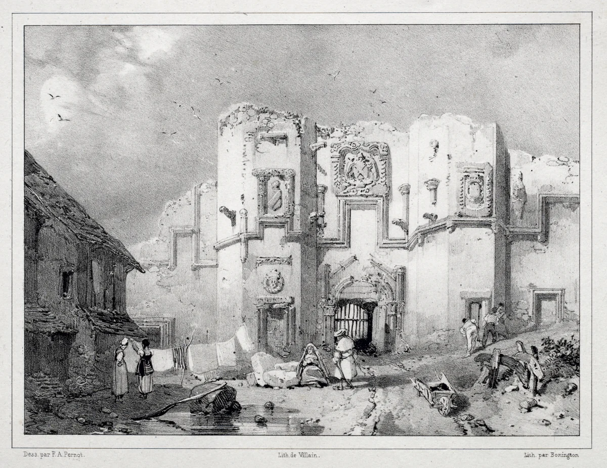 Old Gateway at Stirling by Richard Parkes Bonington, print, 1826