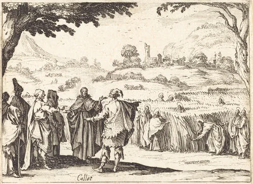 Jesus with the Pharisees by Jacques Callot, print, 1635