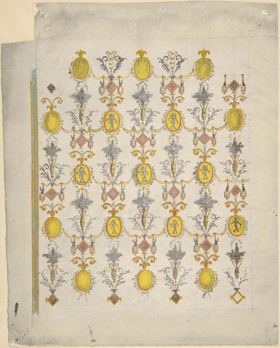 Design for ceiling decoration by Joseph Bonomi, drawing, 1759-1808