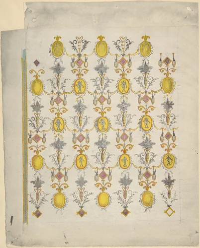 Design for ceiling decoration by Joseph Bonomi, drawing, 1759-1808
