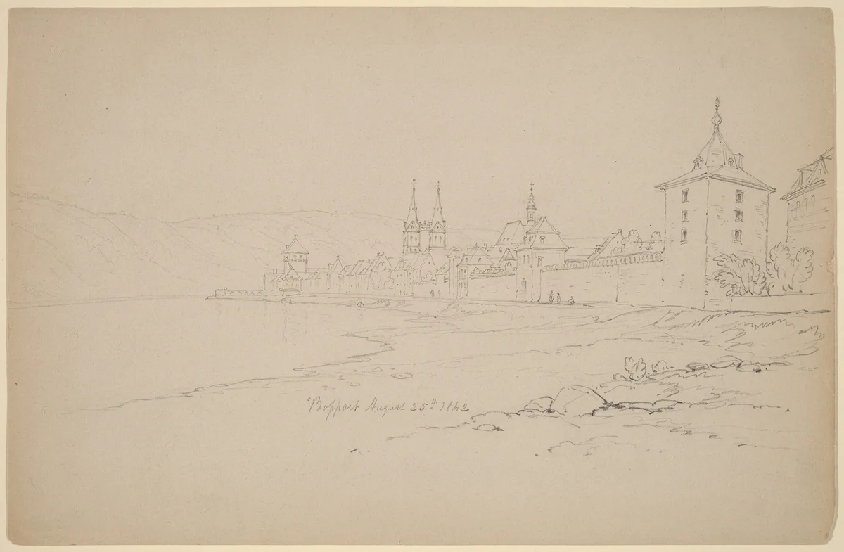 Boppart by John William Casilear, drawing, 1842