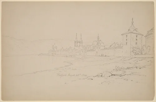 Boppart by John William Casilear, drawing, 1842