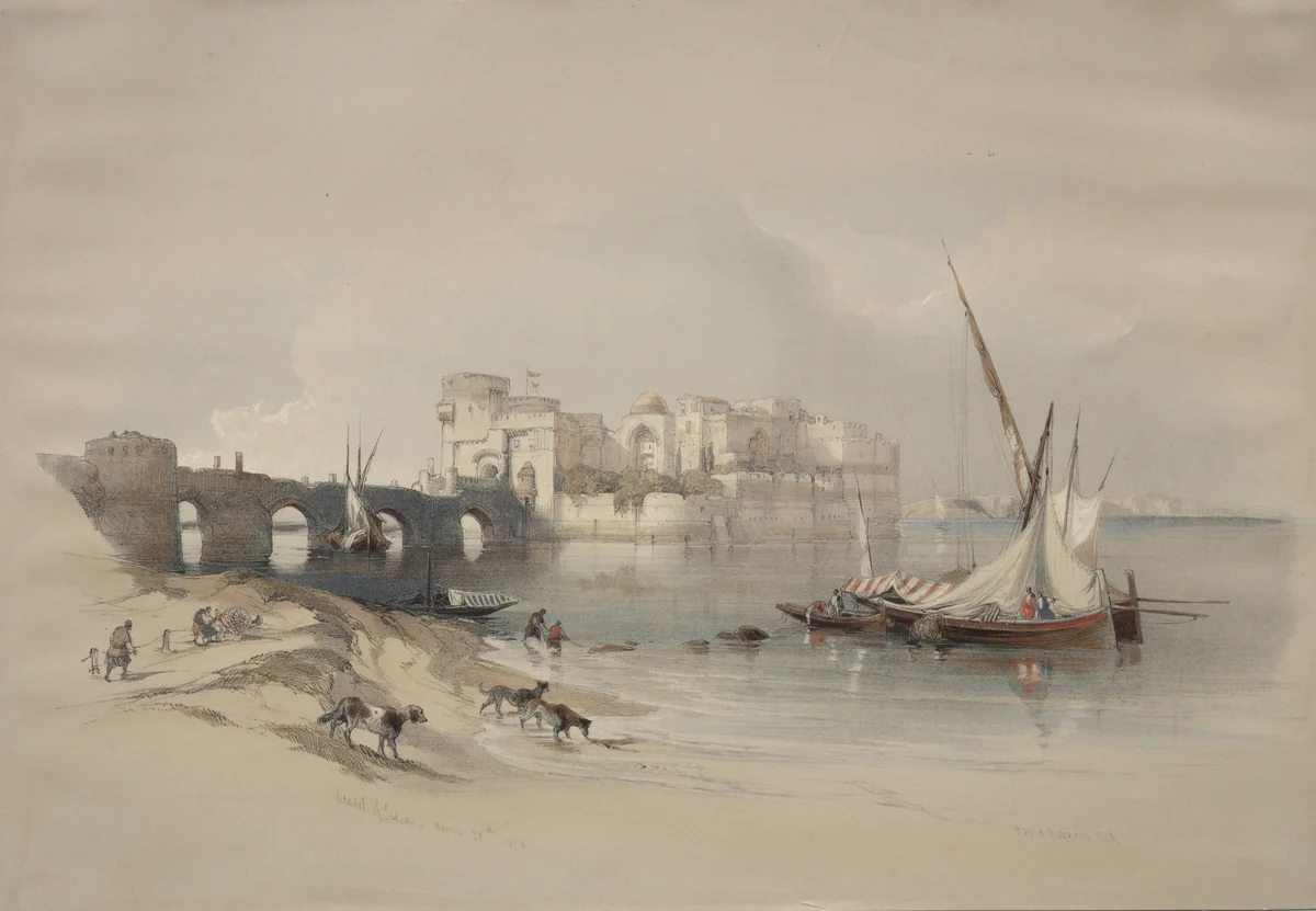 Citadel of Sidon by David Roberts, print, 1839