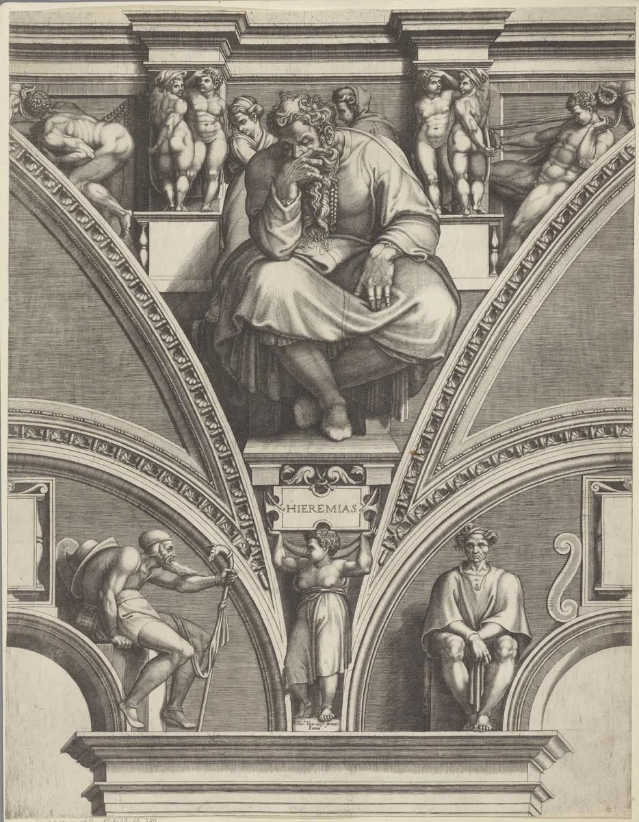 Profeet Jeremia by Giorgio Ghisi, print, 1530-1582