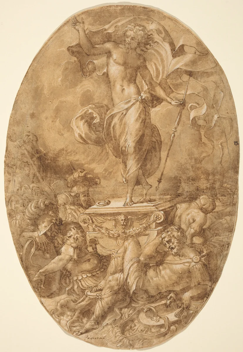 The Resurrection by Francesco Salviati, drawing, 1545-1548