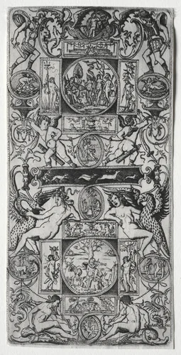 Orpheus and the Judgment of Paris by Nicoletto da Modena, print, 1500-1520