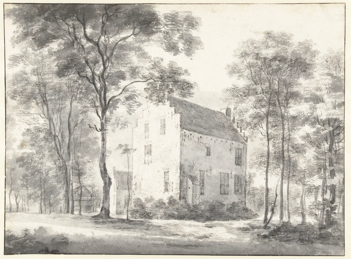 View of Kasteel Waijestein, Seen from the East by Roelant Roghman, drawing, 1646-1647