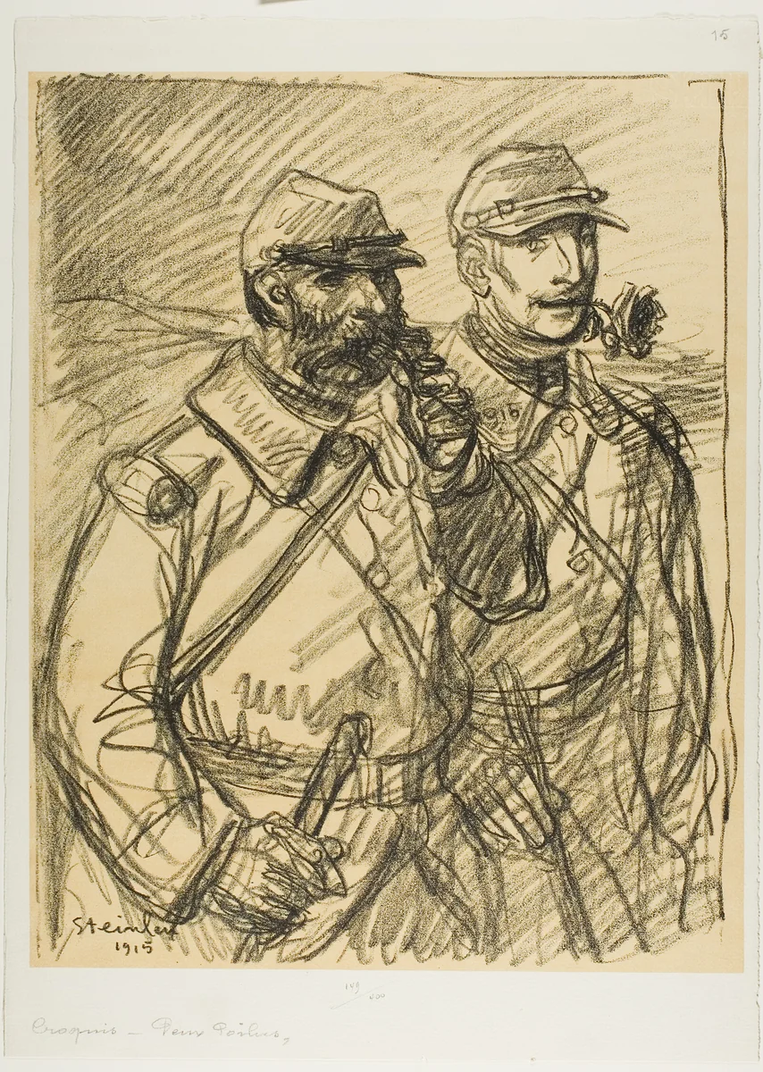 Two Soldiers by Théophile Alexandre Steinlen, print, 1915