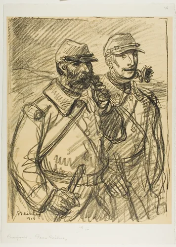 Two Soldiers by Théophile Alexandre Steinlen, print, 1915
