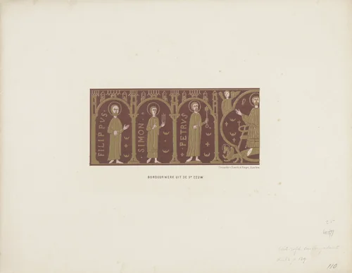 Borduurwerk, 9e eeuw by anonymous, print, 1857-1864