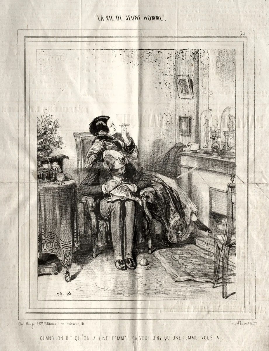 La Vie de Jeune Homme by Paul Gavarni, print, 1842