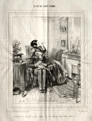 La Vie de Jeune Homme by Paul Gavarni, print, 1842
