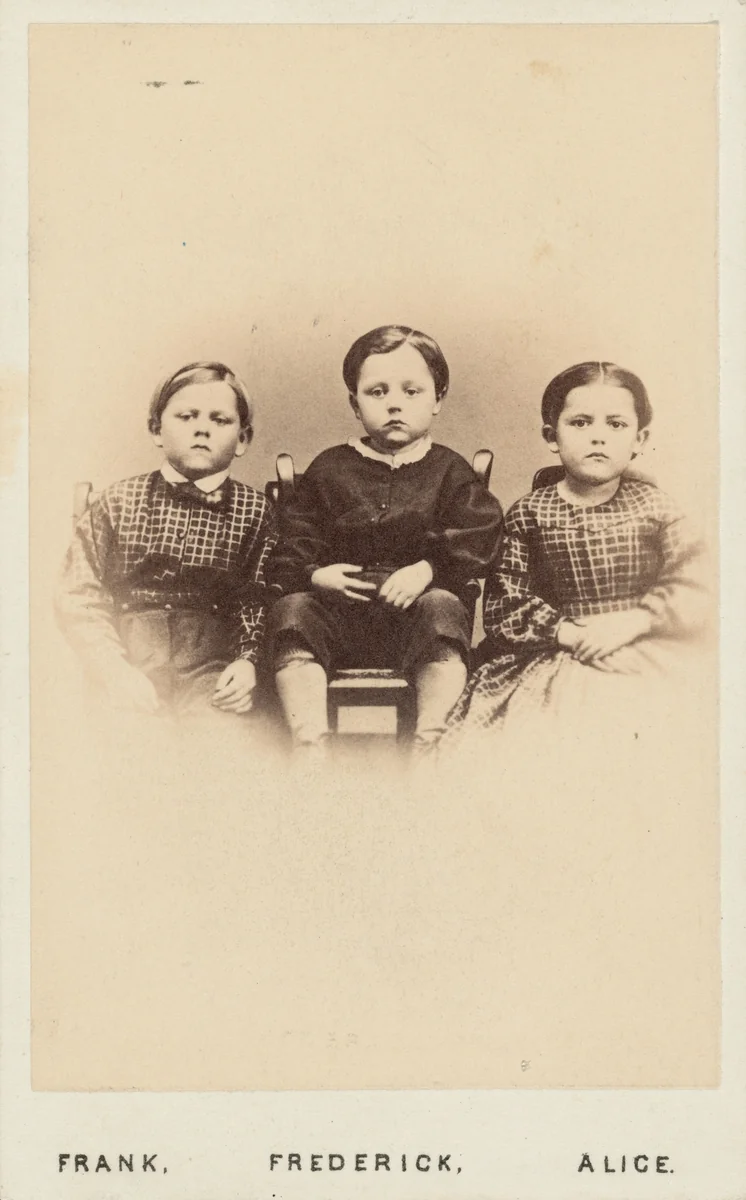Frank. Frederick. Alice. by Wenderoth, Taylor & Brown, photograph, 1865