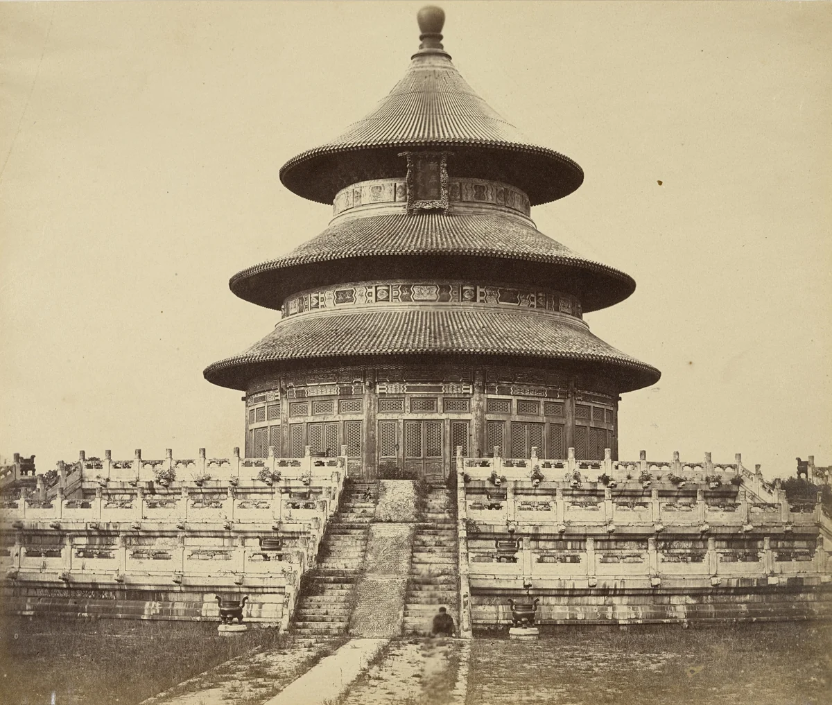 Sacred Temple of Heaven Where the Emperor Sacrifices Once a Year in the Chinese City, Pekin by Felice Beato, photograph, 1860