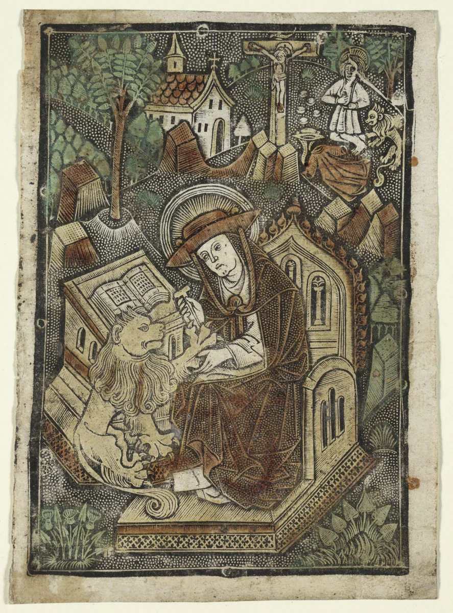 St. Jerome by Kölner Wappenschild, print, 1400-1499