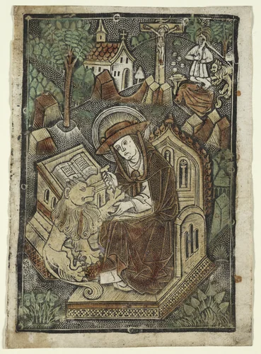 St. Jerome by Kölner Wappenschild, print, 1400-1499