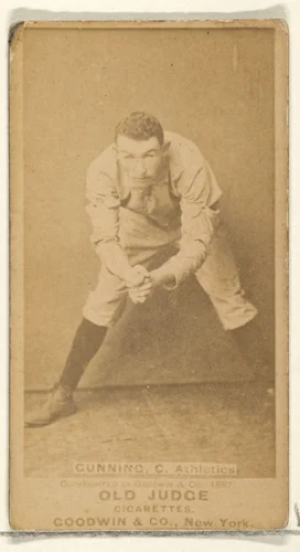 Gunning, Catcher, Philadelphia Athletics, from the Old Judge series (N172) for Old Judge Cigarettes by Goodwin & Company, photograph, 1887