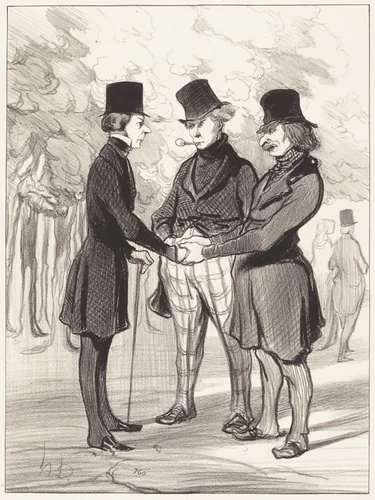 Quelle heureuse rencontre!... C'est... by Honoré Daumier, print, 1845