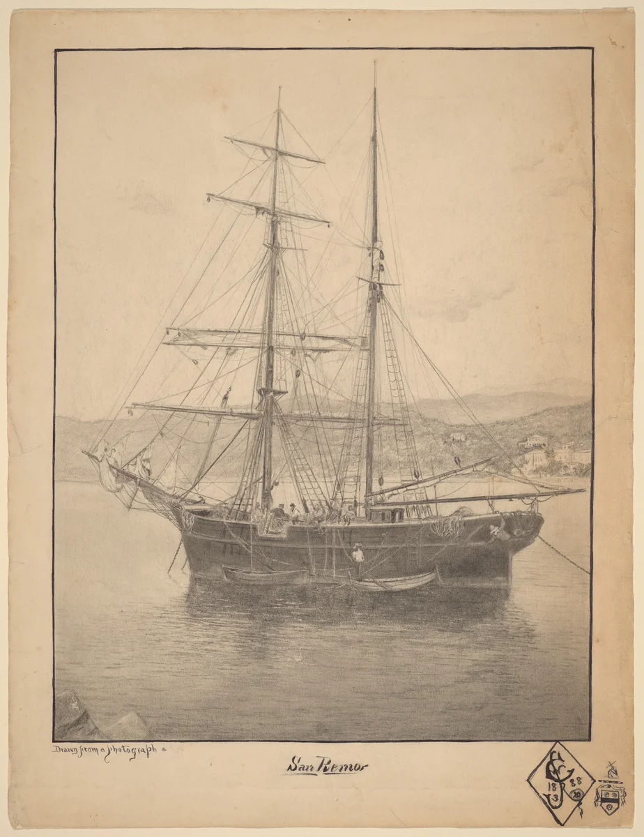 San Remo by John William Casilear, drawing, 1888