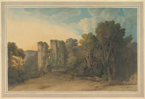 Berry Pomeroy Castle in Devon by Francis Towne, drawing, 1773-1805