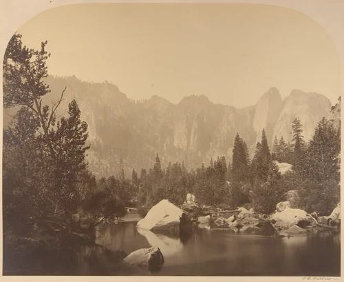 Cathedral Rock, Down the Valley by Carleton E. Watkins, photograph, 1861