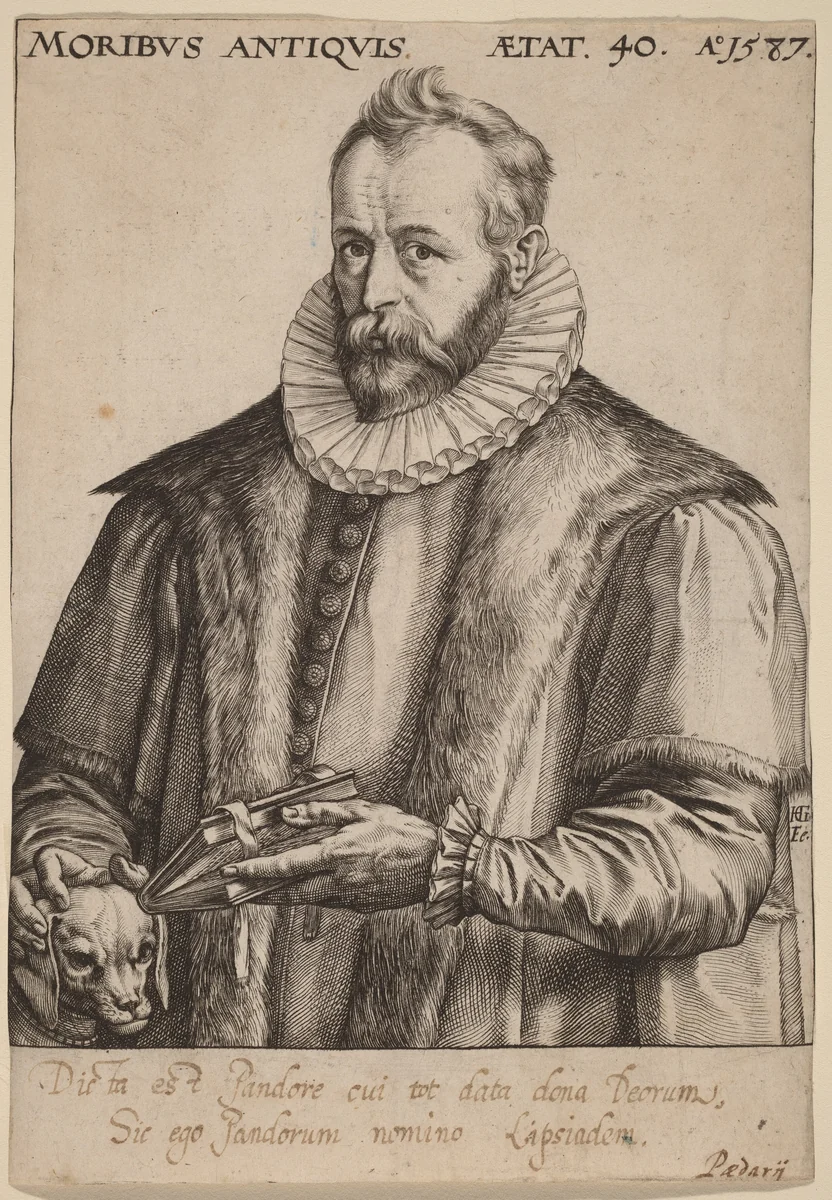 Justus Lipsius by Hendrick Goltzius, print, 1587