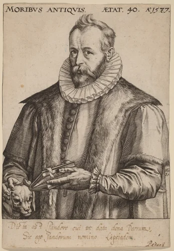Justus Lipsius by Hendrick Goltzius, print, 1587