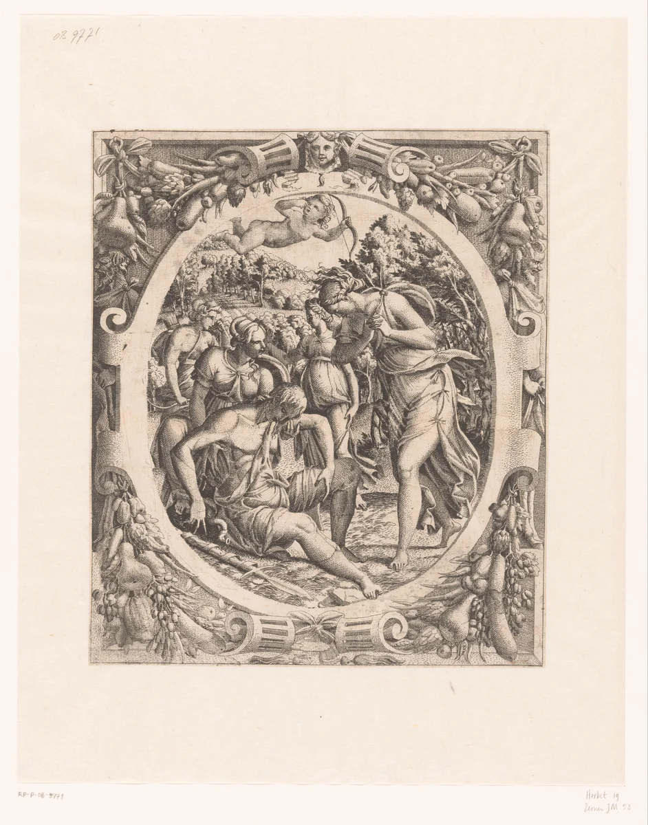 Dood van Adonis by Unknown, print, 1543-1545