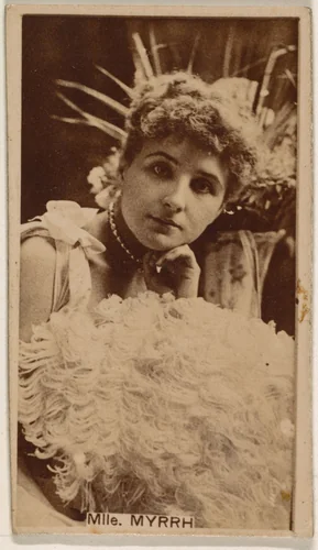 Mlle. Myrrh, from the Actresses series (N245) issued by Kinney Brothers to promote Sweet Caporal Cigarettes by Kinney Brothers Tobacco Company, photograph, 1890