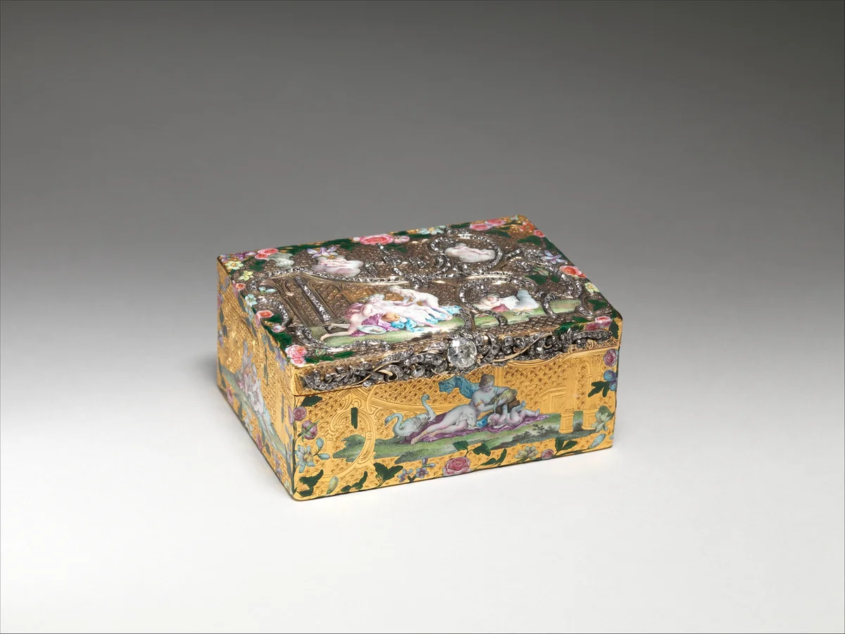Snuffbox with portrait of Frederick the Great (1712–1786), King of Prussia by Daniel Baudesson, metalwork, 1745-1755