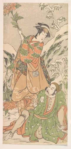 Kabuki Actors Arashi Ryūzō II and Segawa Kikunojō III by Katsukawa Shunkō (勝川春好), print, 1788-1792