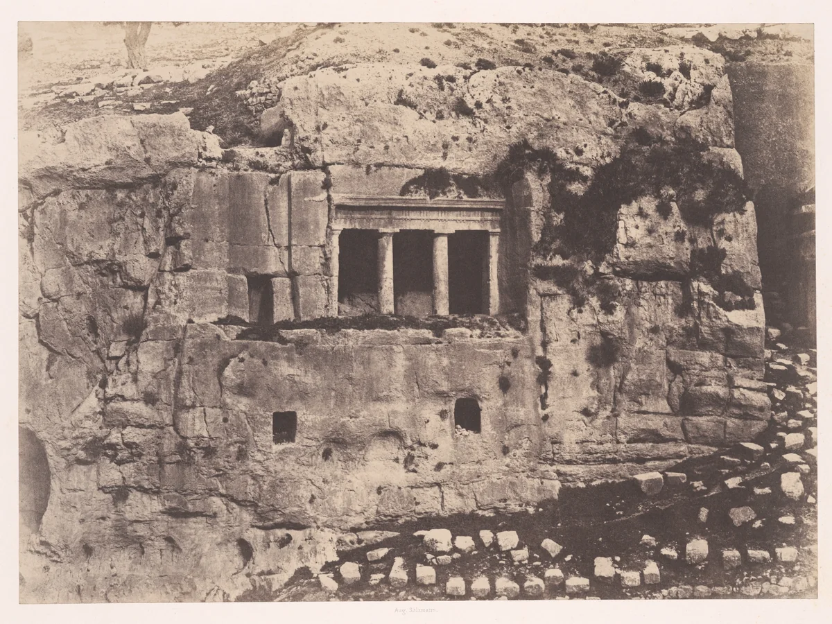 Jerusalem, Valley of Josaphat, Tomb of St. James (Jérusalem, Vallée de Josaphat, Tombeau de Saint Jacques) by Auguste Salzmann, photograph, 1854