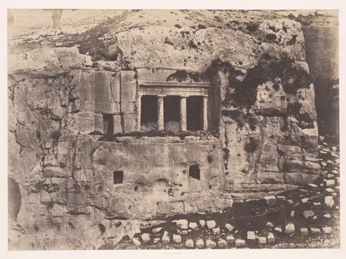 Jerusalem, Valley of Josaphat, Tomb of St. James (Jérusalem, Vallée de Josaphat, Tombeau de Saint Jacques) by Auguste Salzmann, photograph, 1854
