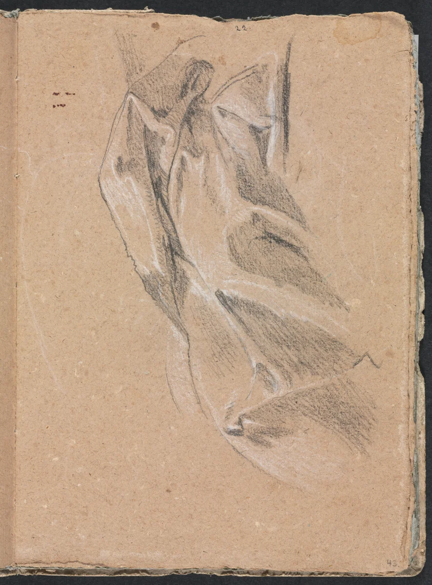 Verona Sketchbook: Drapery study (page 43) by Francesco Lorenzi, book, 1760
