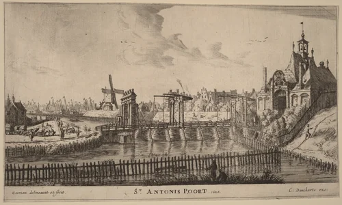 St. Antonis Gate (St. Antonis Poort) by Reinier Nooms, print, 1636