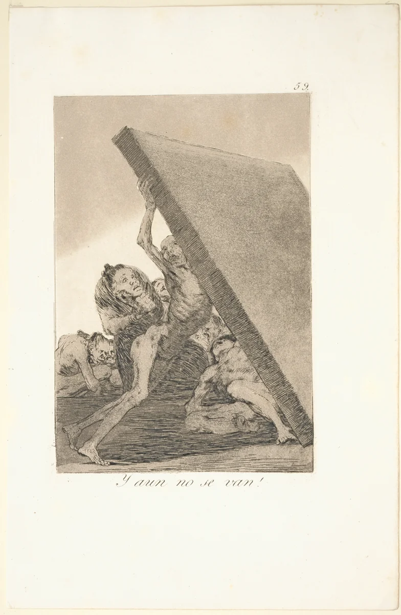 And Still They Don't Go!, Plate 59 by Francisco de Goya, print, 1799