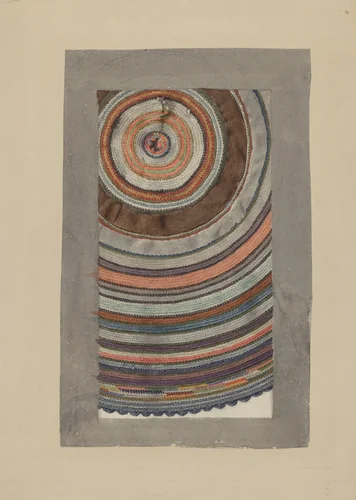 Shaker Circular Rug by Elizabeth Moutal, index of american design, 1935-1942