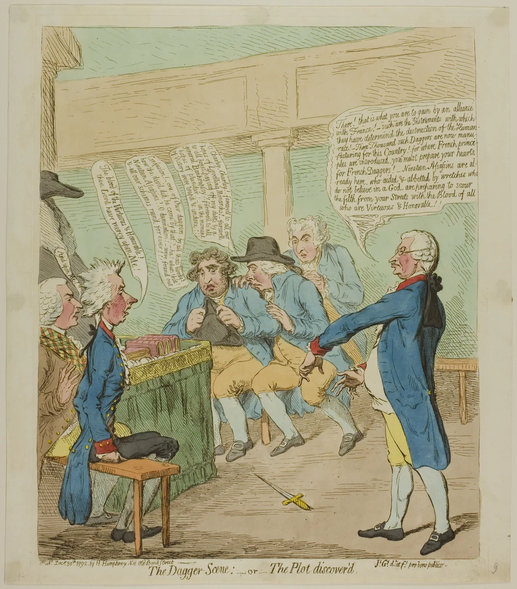 The Dagger Scene by James Gillray, print, 1792