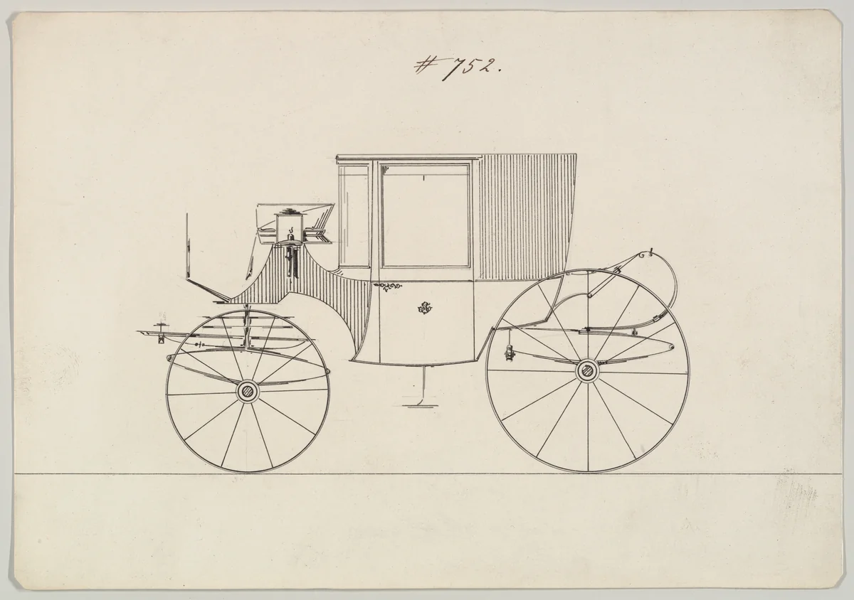 Clarence # 752 by Brewster & Co., drawing, 1850-1870
