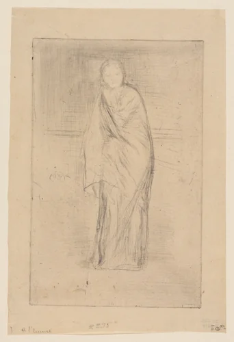Draped Model by James McNeill Whistler, print, 1873-1874