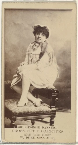 Card Number 601, Georgie Danning, from the Actors and Actresses series (N145-3) issued by Duke Sons & Co. to promote Cross Cut Cigarettes by W. Duke, Sons & Co., photograph, 1880-1889