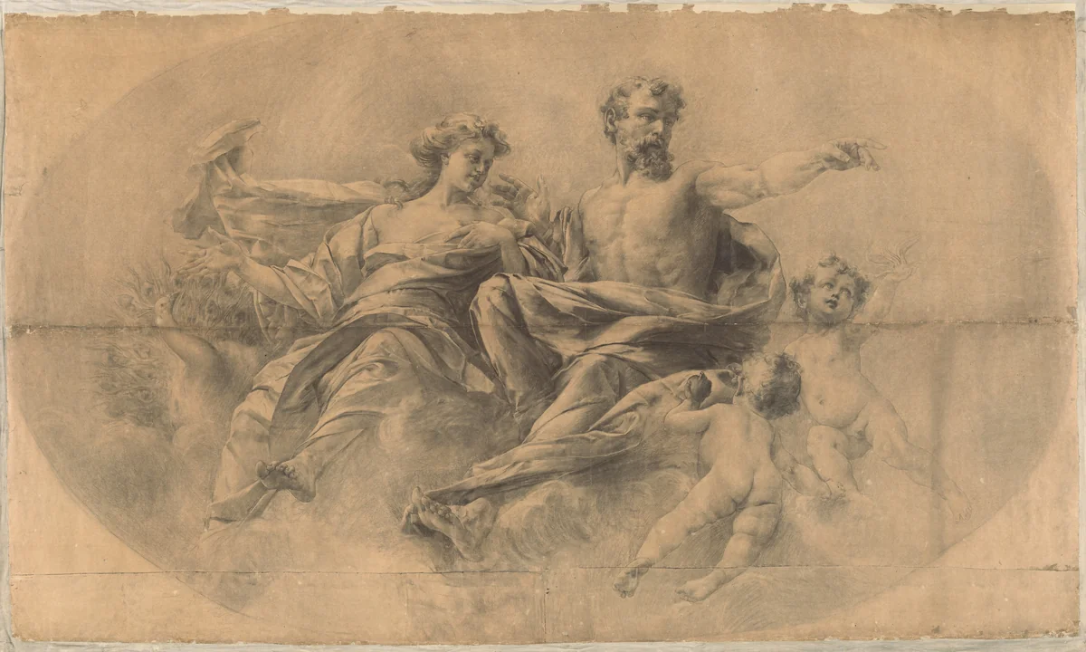 Zeus and Hera by Karel Vitezslav Masek, drawing, 1895
