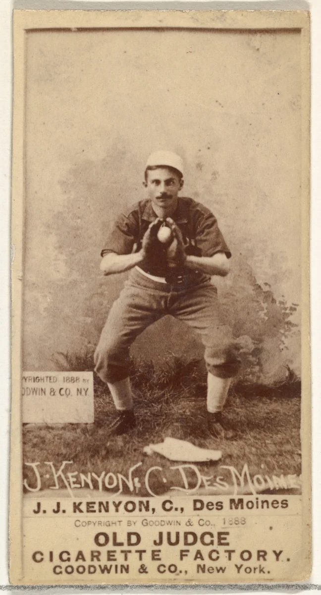P. Jacob "Jack" Kenyon, Catcher, Des Moines Prohibitionists, from the Old Judge series (N172) for Old Judge Cigarettes by Goodwin & Company, photograph, 1888